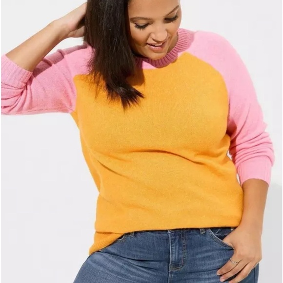 Torrid Vegan Cashmere Pullover Sweater in Bright Marigold‎ Size 1X - Picture 1 of 10
